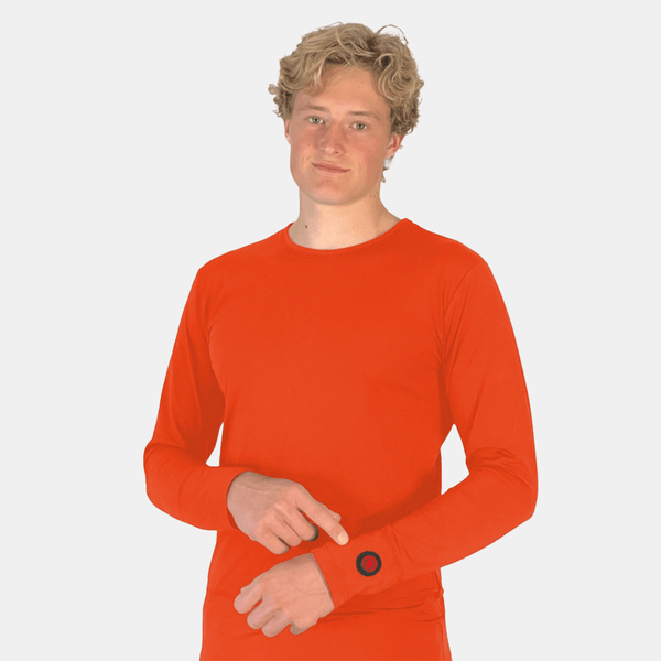Glovii - Warm Base Layer Shirt Orange-Red