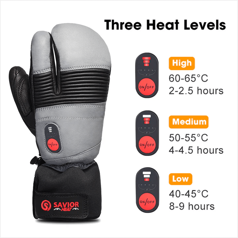 Savior Heat - Warm Gloves Crab Fingers in Leather