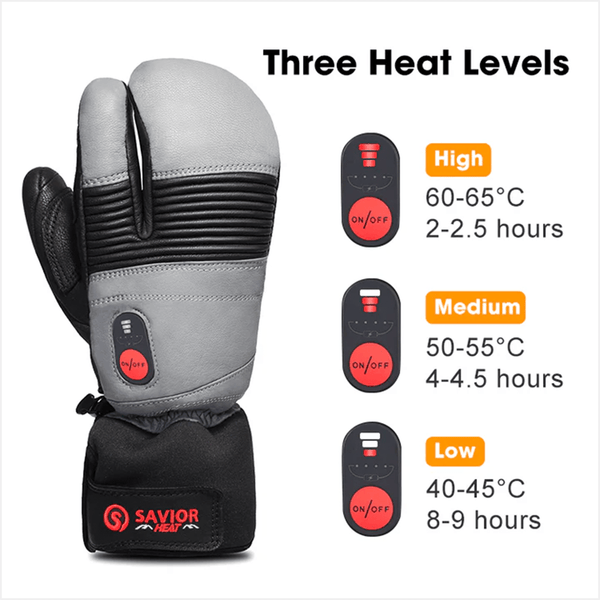 Savior Heat - Warm Gloves Crab Fingers in Leather